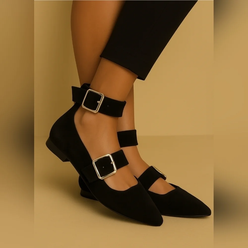 Opening Ceremony Buckle suede flats Size Eur 36/ 6 USA